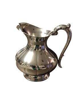 Vintage Silver Plated Water Pitcher with Ice Lip